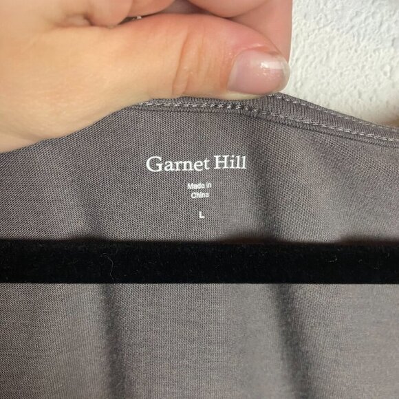 Garnet Hill Size Lare Sequin Asymmetrical Hem Gray Tunic Top Bouse Scoop Neck - Picture 5 of 6